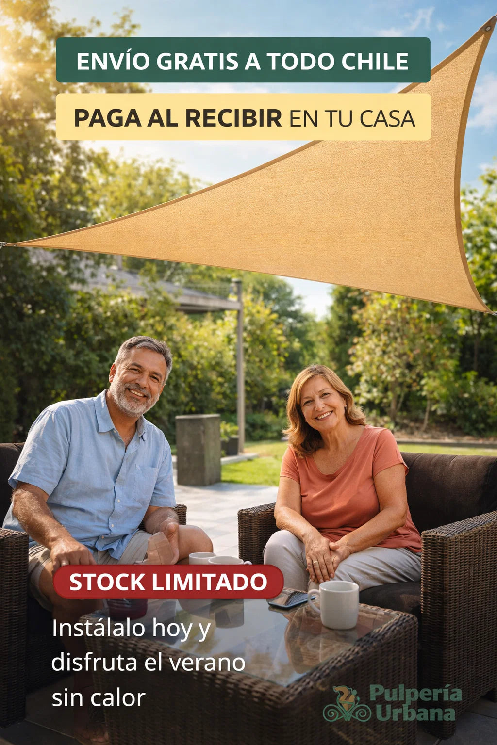 Toldo Vela Triangular 350x350x350 Cm