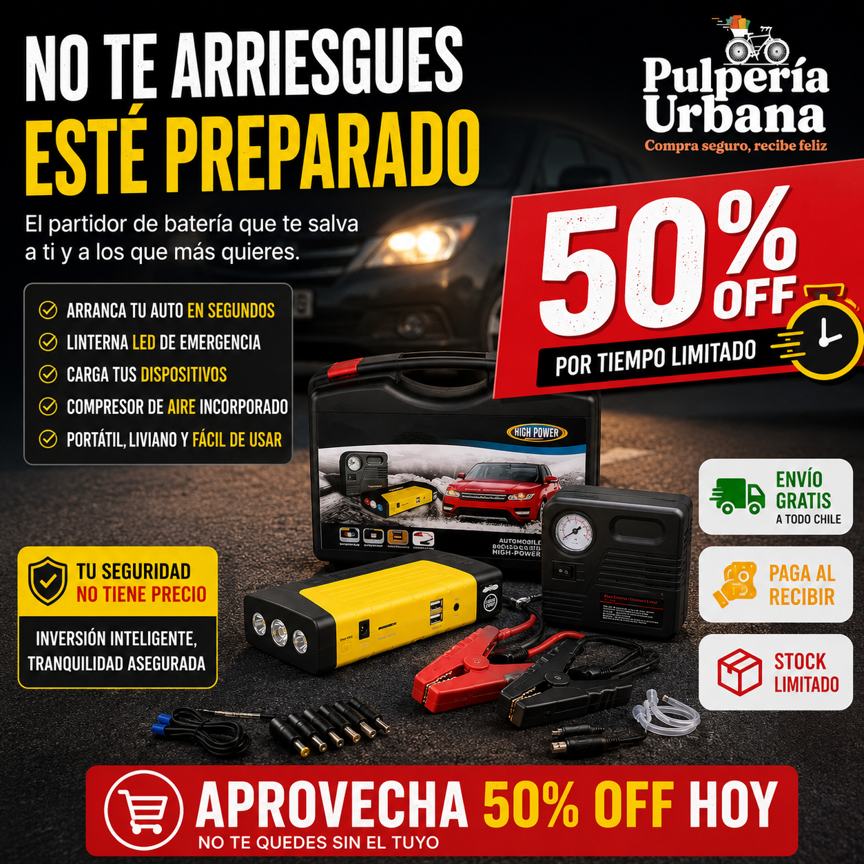 AutoRescate Pro - Kit partidor + Compresor