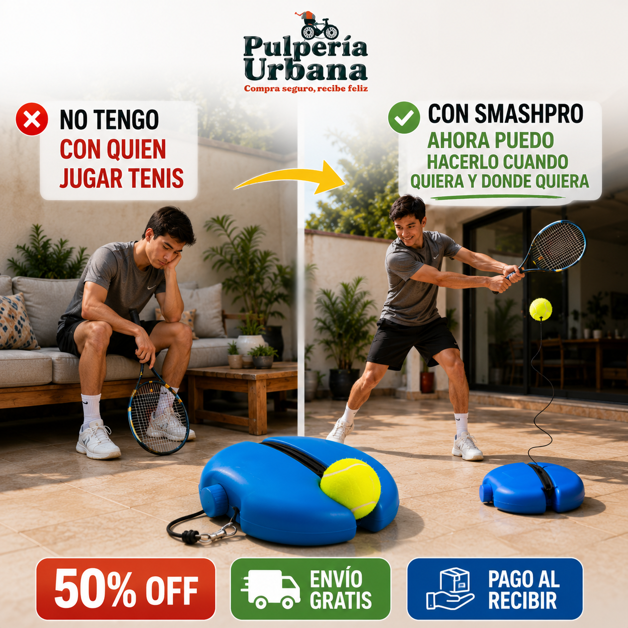 SmashPro - Equipo Entrenamiento De Tenis Individual