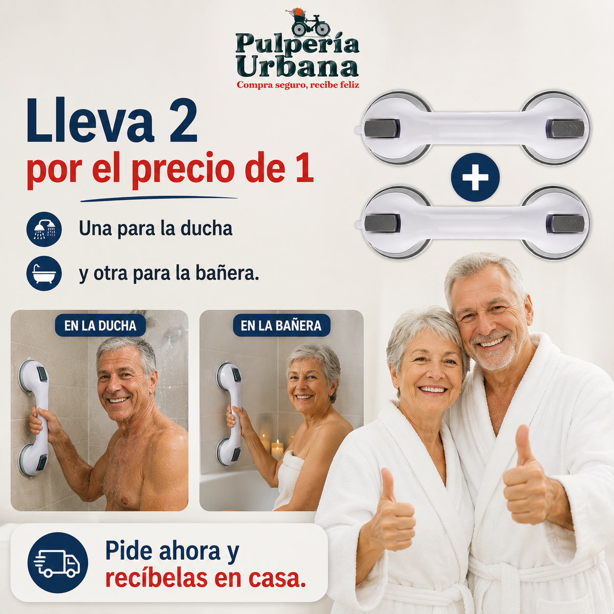 AgarroPro - Manilla Adherente Soporte Seguridad Baño