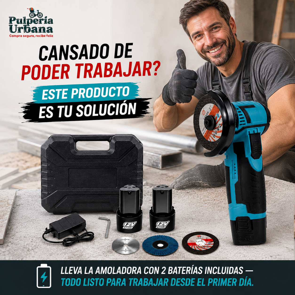 Amoladora Angular 2 Baterías