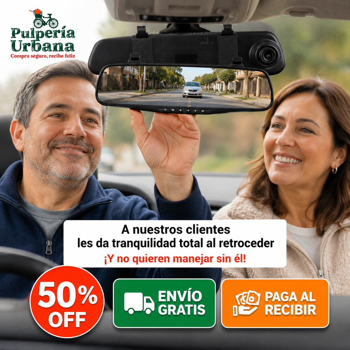 AutoGuard - Espejo Retrovisor Auto DVR + cámara retro