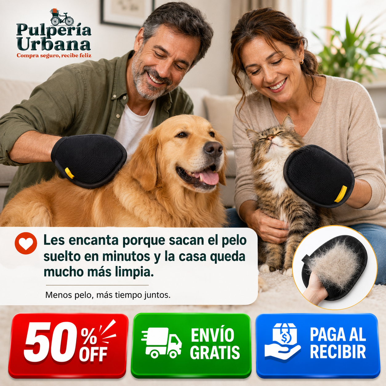 DespeloFlex - Guante Quitapelos para Perros y Gatos