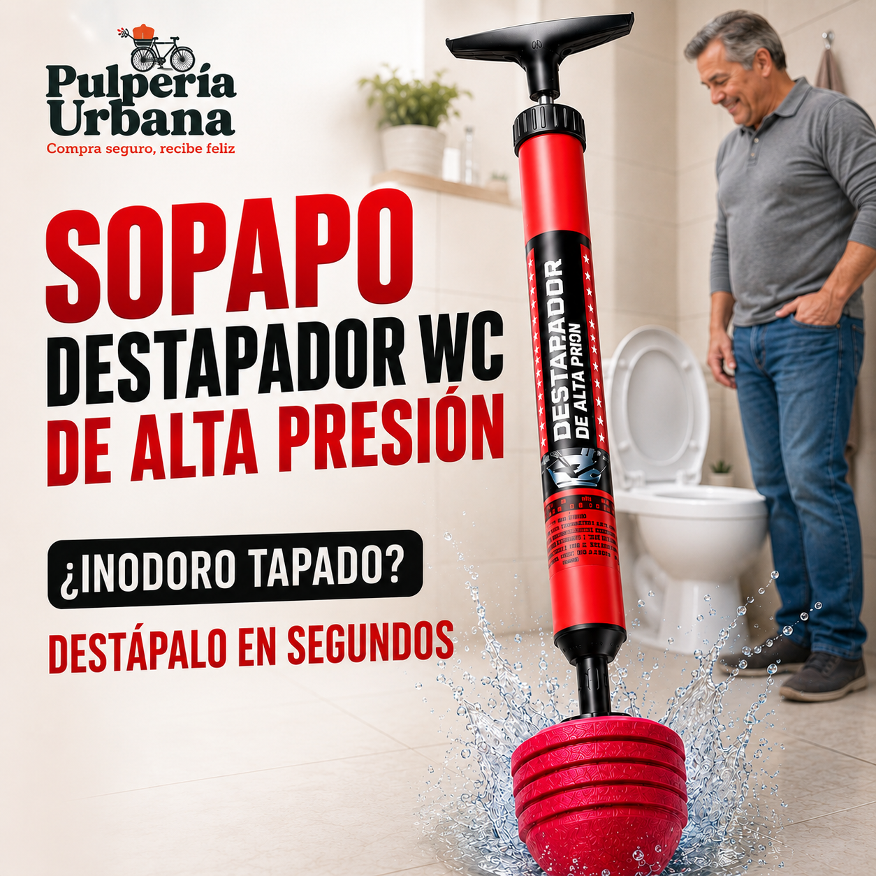 Sopapo Destapador Pro — alta presión 120 PSI