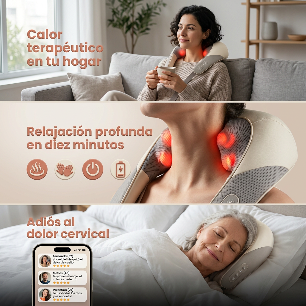 MasajeMax — Masajeador de cuello y hombros con calor