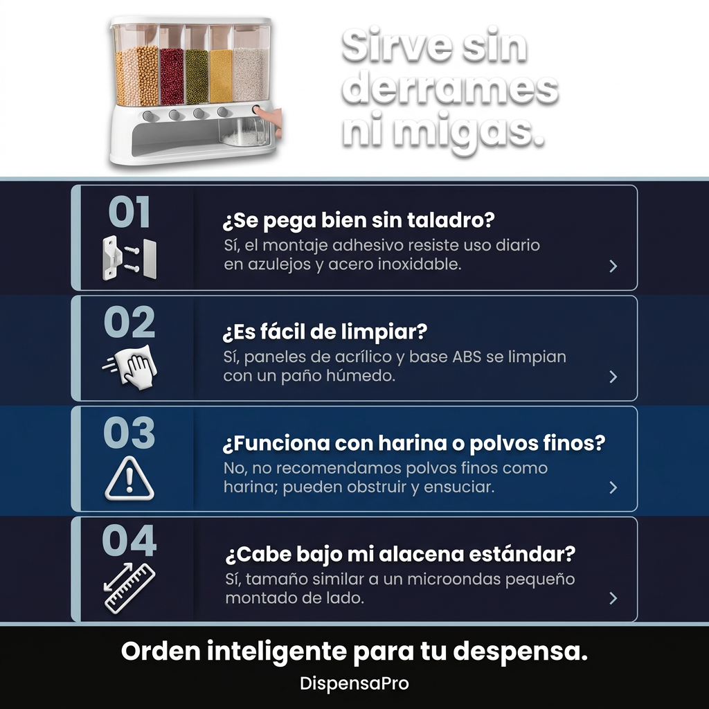 DispensaPro — Organizador de granos con 6 secciones