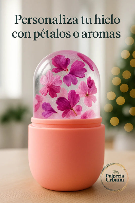 MASAJEADOR FACIAL SILICONA RODILLO HIELO 2X1