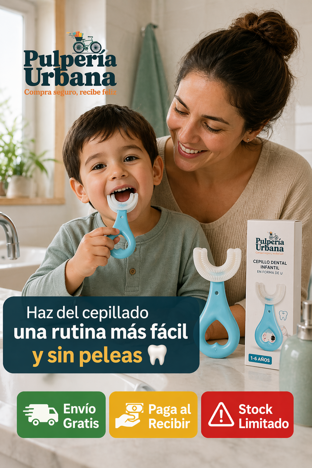 Cepillo de dientes en forma de U  Niñ@s