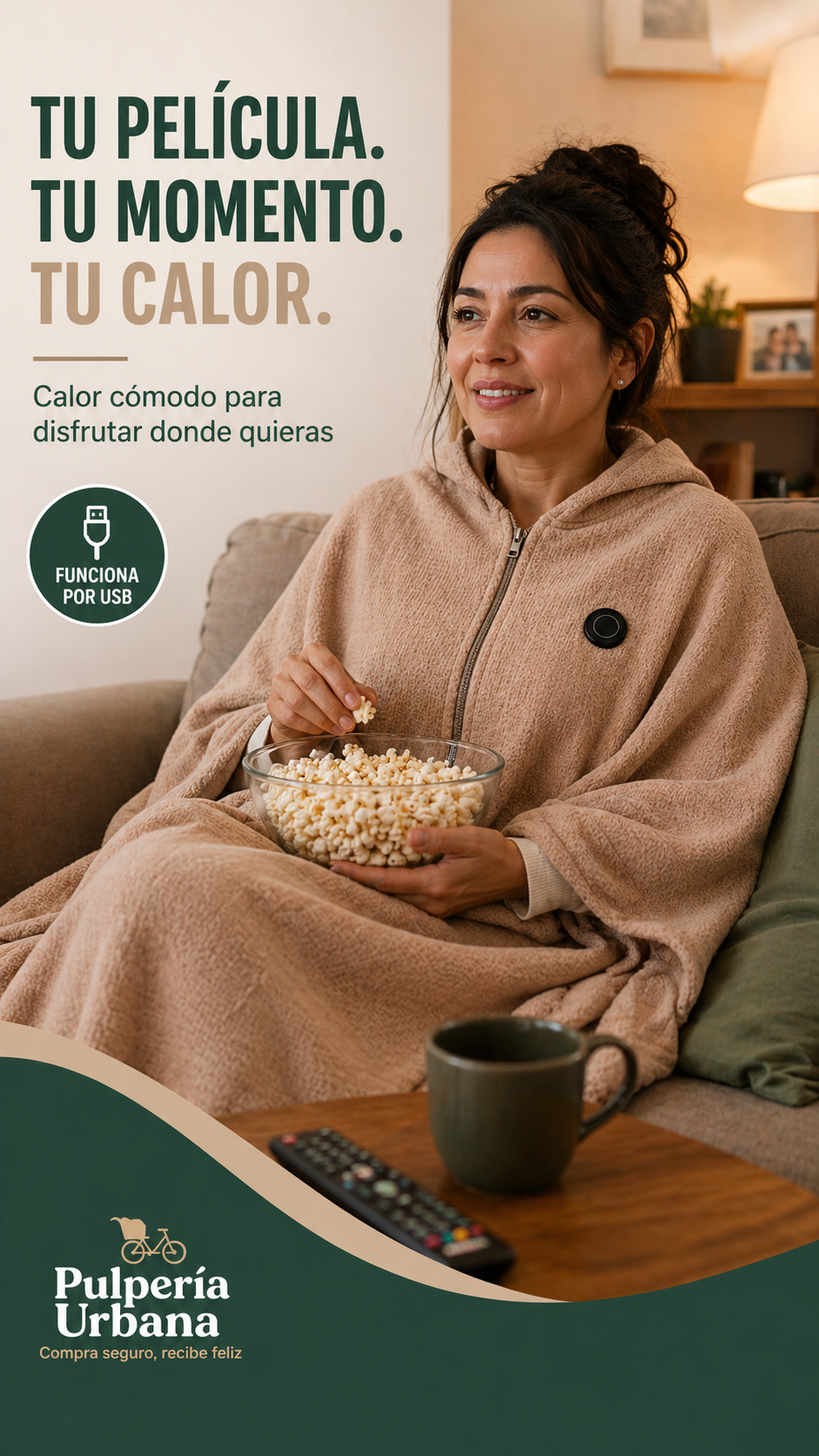 Manta Calefactora Eléctrica Carga USB