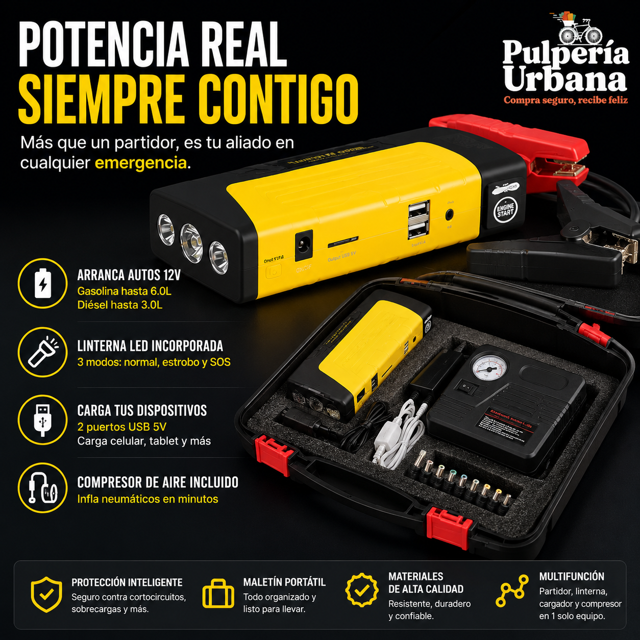 AutoRescate Pro - Kit partidor + Compresor