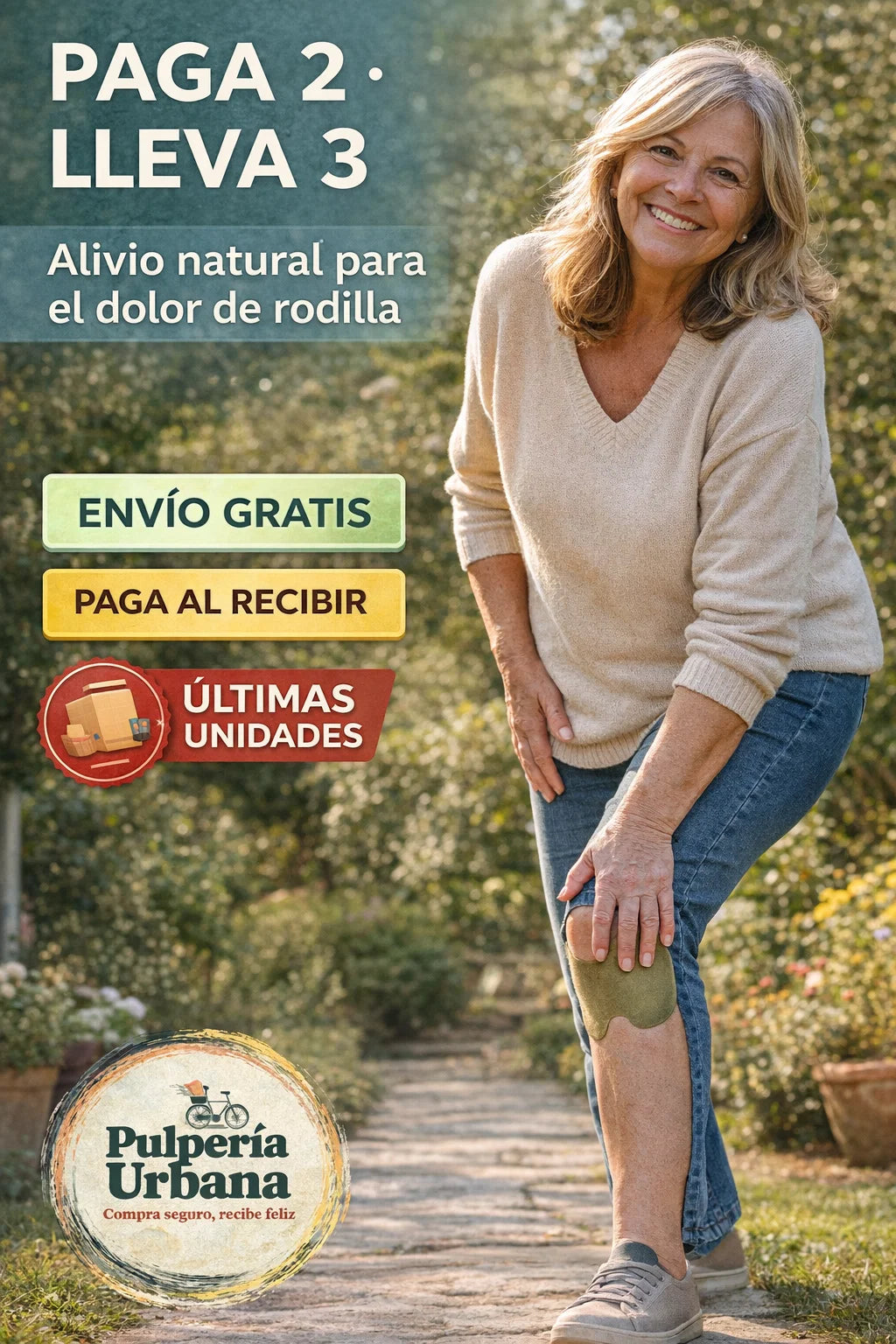 PACK 2X3 PARCHES PARA EL  DOLOR DE RODILLA