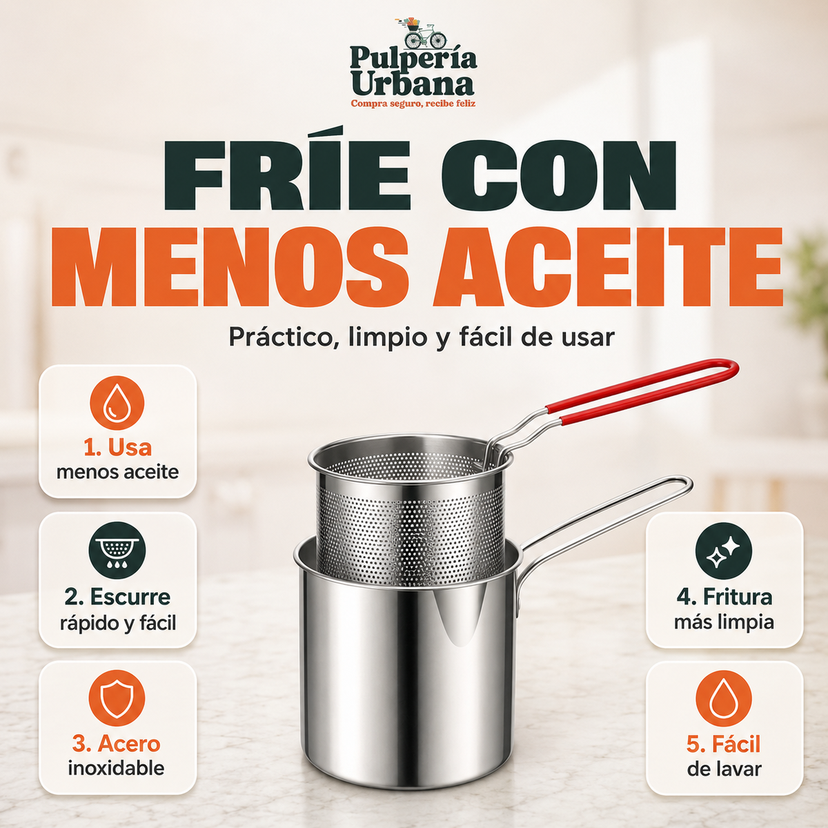 Fríe con menos aceite