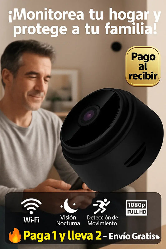 Mini Cámara Espía WiFi 1080p – ¡PROMO 2x1! Protege lo que más importa