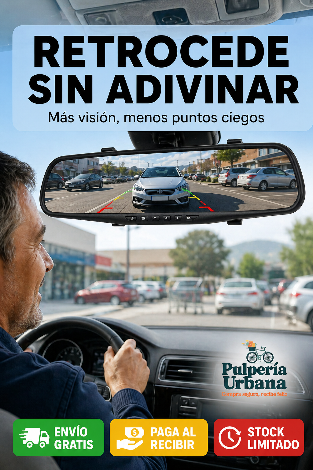 Espejo Retrovisor Auto DVR + camara retr