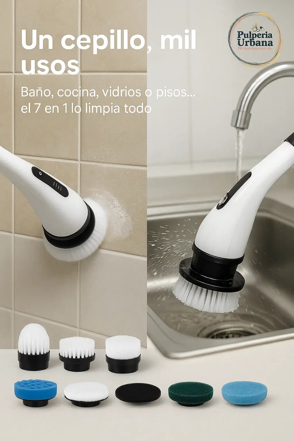 Cepillo Eléctrico Multifuncional 7 en 1