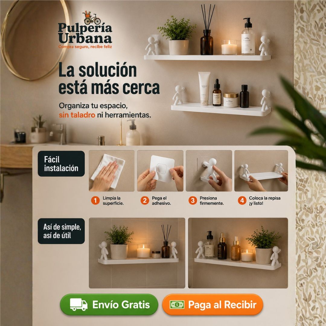 EspacioFix — Pack 2 Repisas Adhesivas sin Taladro