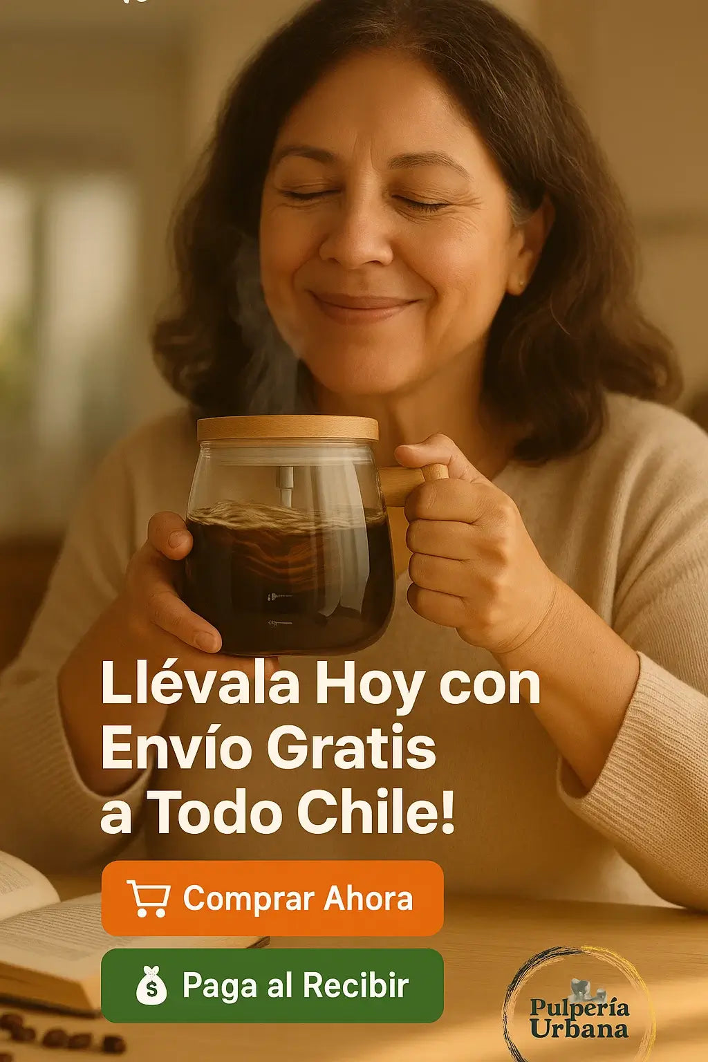Taza agitadora de café eléctrica