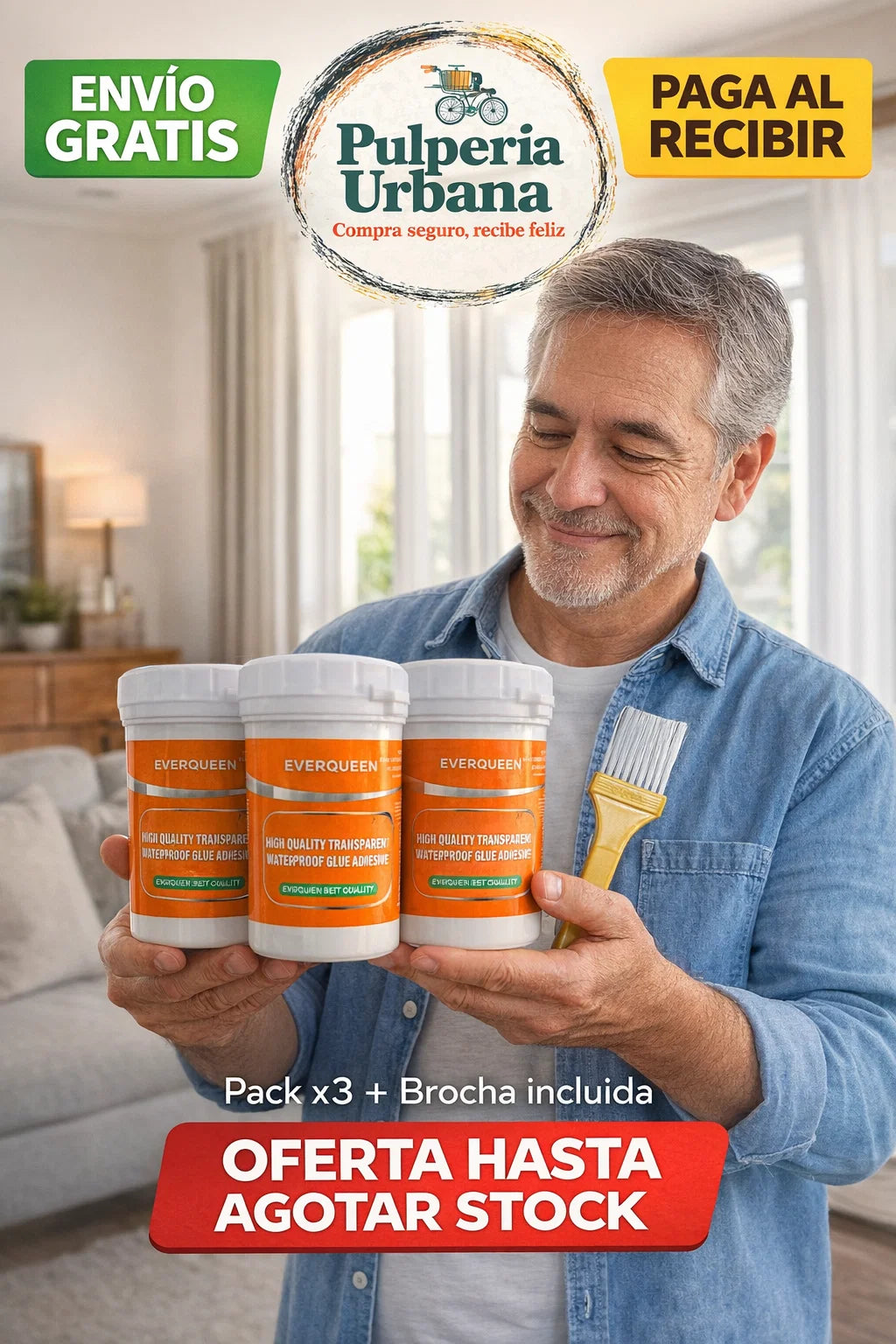 Pack x 3 Sellador adhesivo 300g + broch