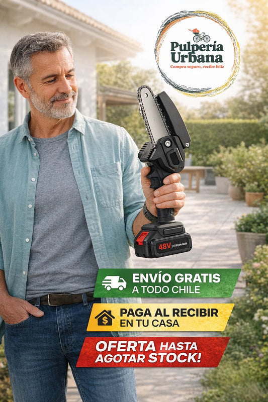 Mini motosierra Eléctrica Portátil + 2 baterías de litio
