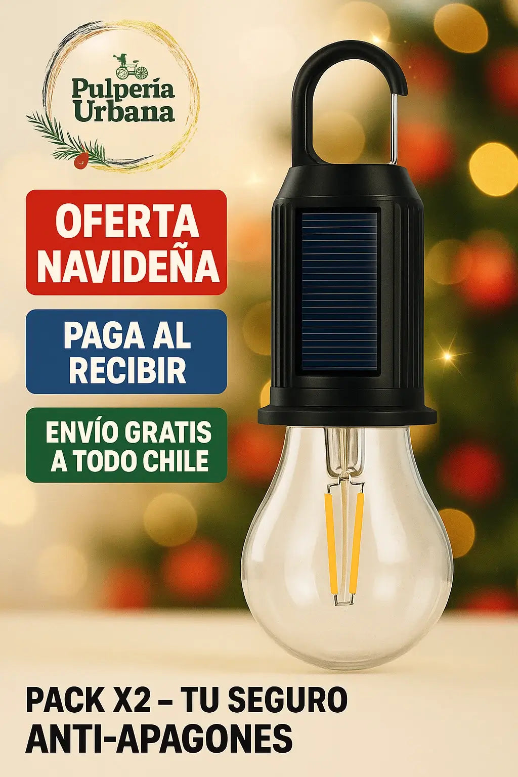 Ampolleta Solar De Camping X2