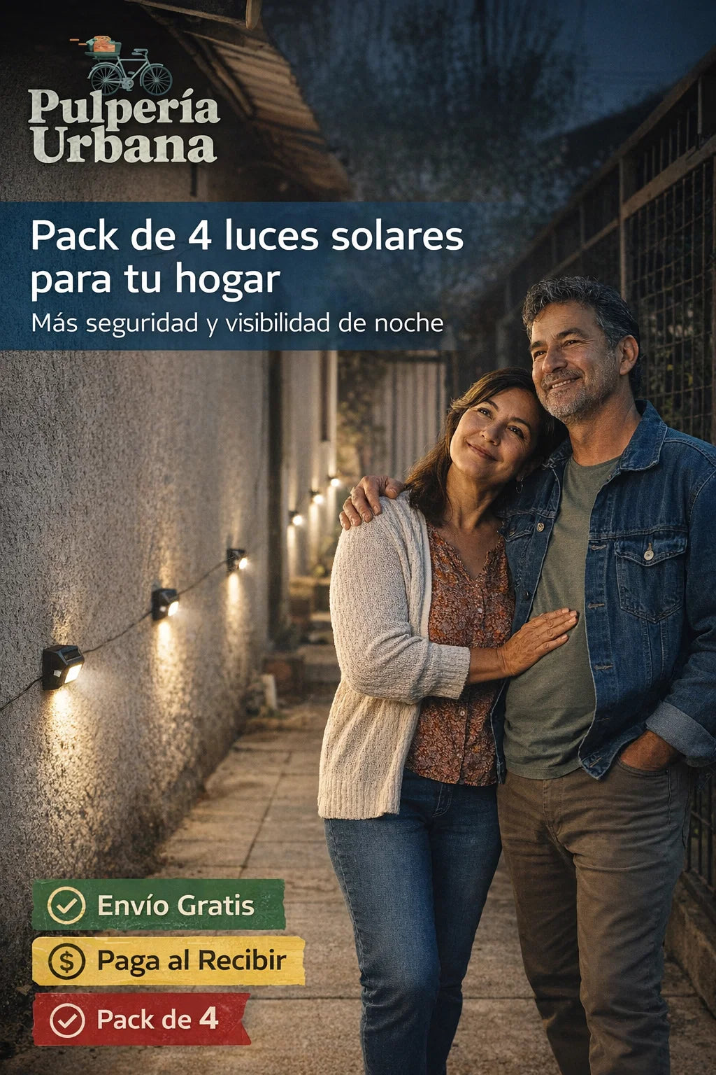Luces LED solares para exteriores pack de 4 unidades