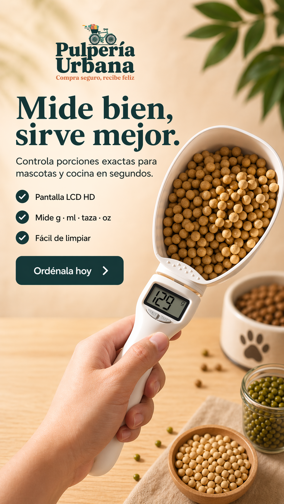 Cuchara Dosificadora Digital para Mascotas y Cocina