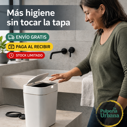 Basurero Automático Recargable - Higiene inteligente para todos los días.