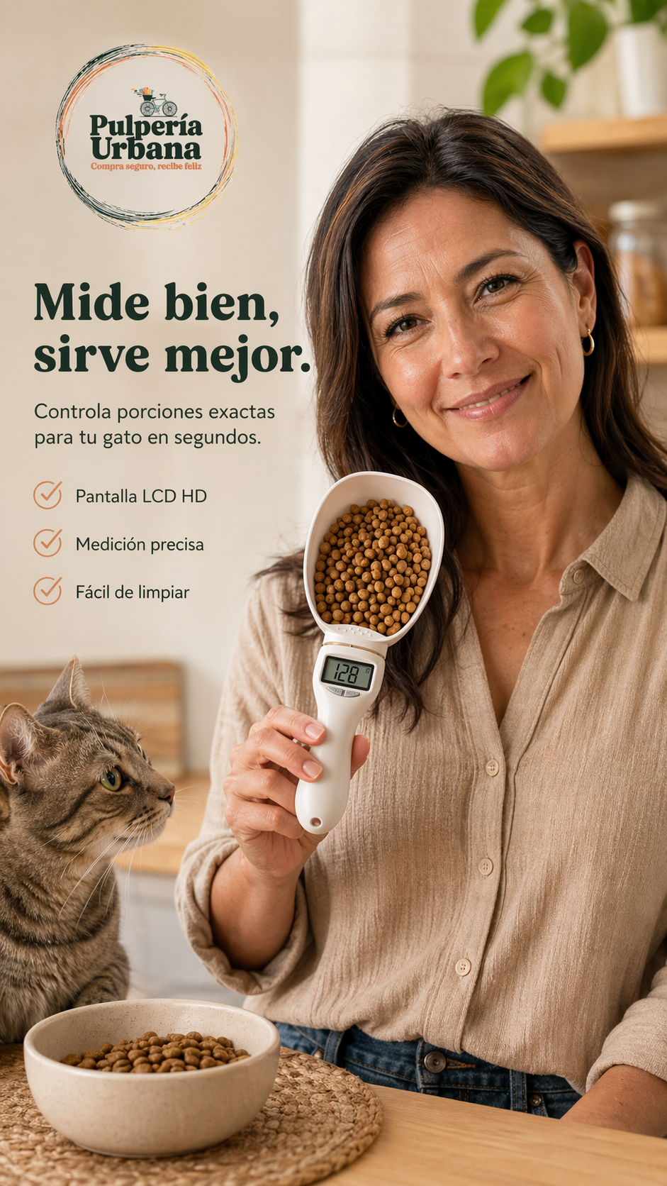 Cuchara Dosificadora Digital para Mascotas y Cocina