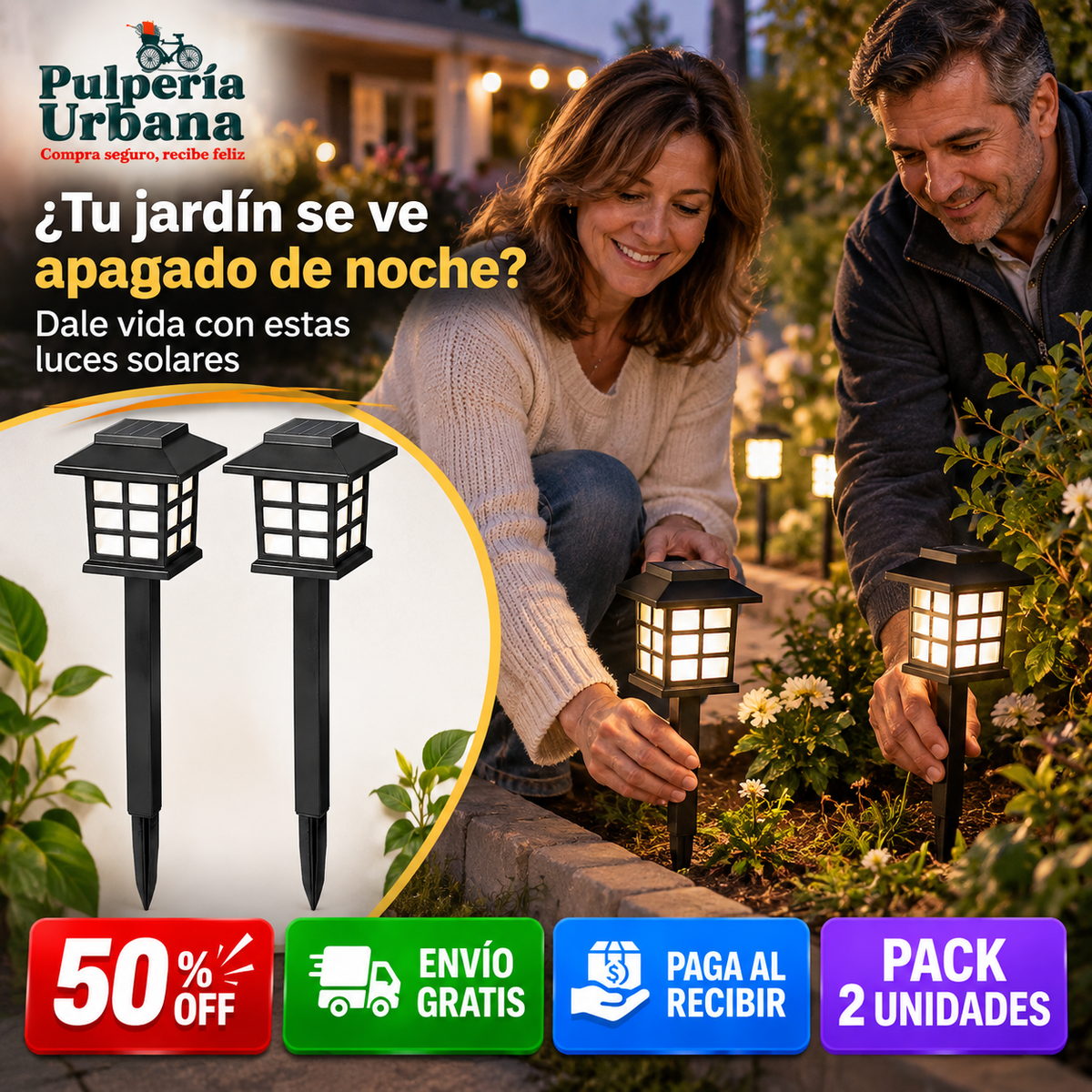 Farolito Solar™ - Pack 2 luces que revive tu jardín
