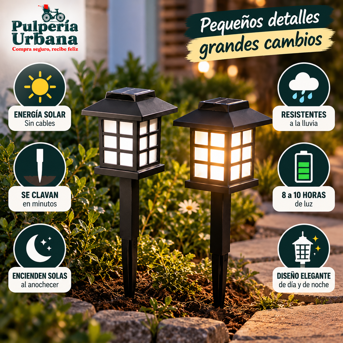 Farolito Solar™ - Pack 2 luces que revive tu jardín