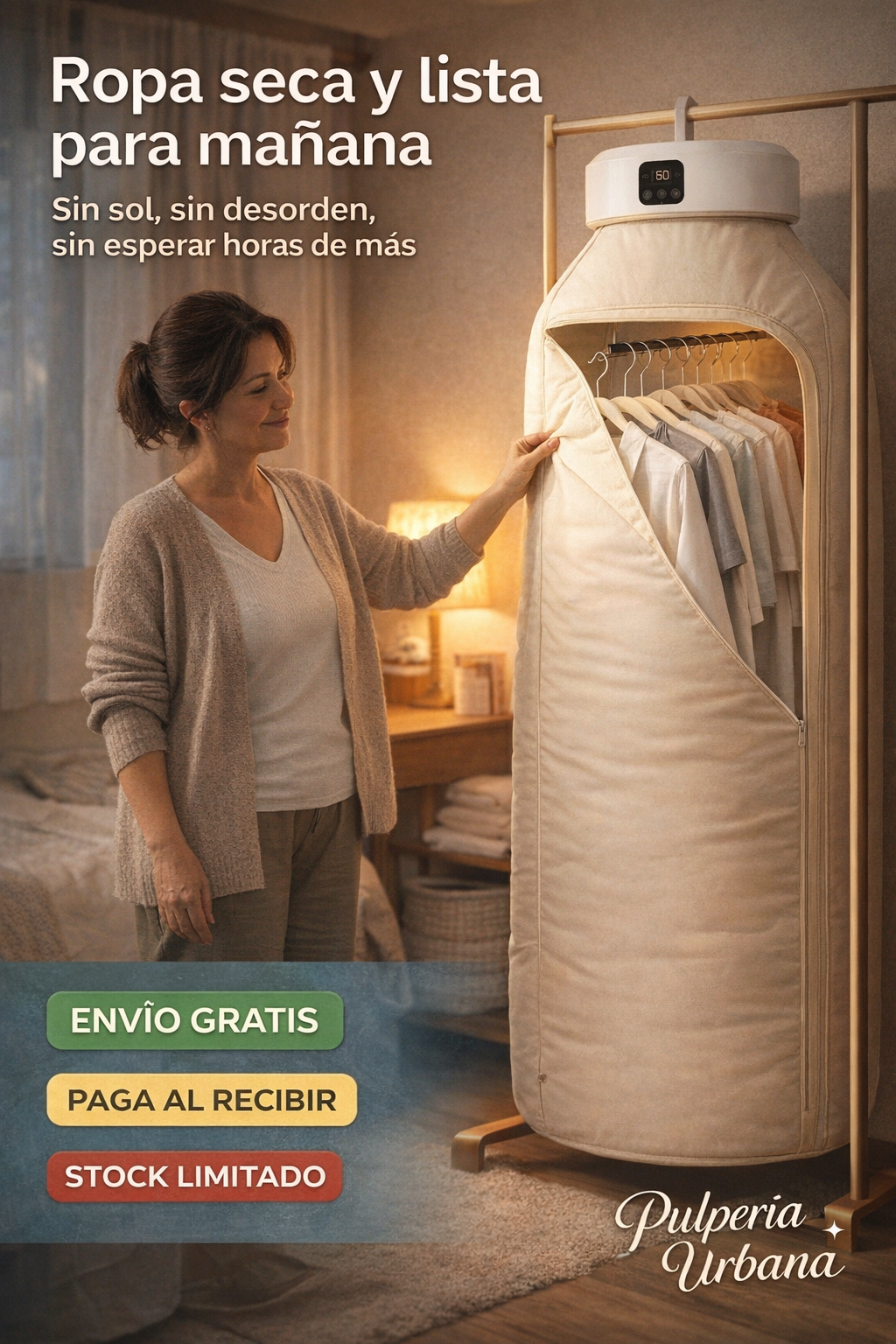 SecaFácil — Ropa seca y desinfectada, sin tendedero ni clima en contra