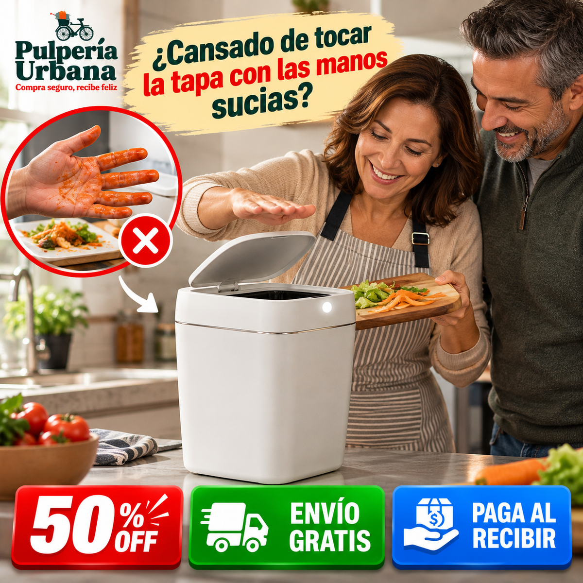 Tachín Sensor™ - Higiene total sin manchar tus manos