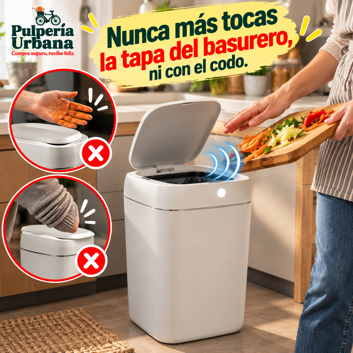 Tachín Sensor™ - Higiene total sin manchar tus manos