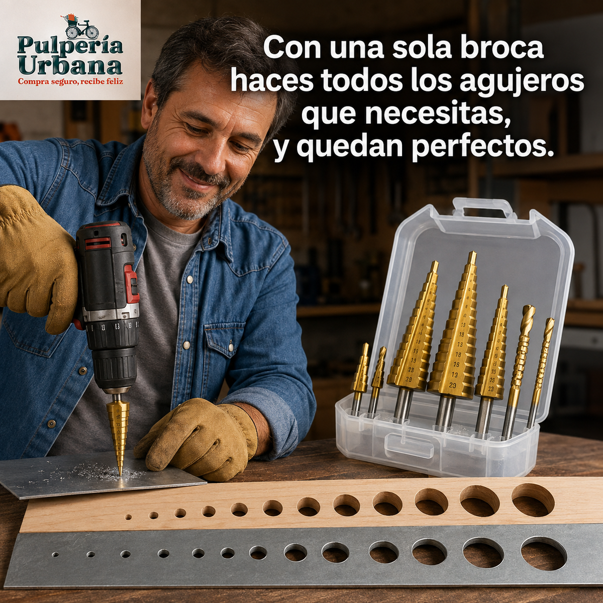 BrocaTotal - Brocas Escalonada Sierra Estuche 6 Pieza