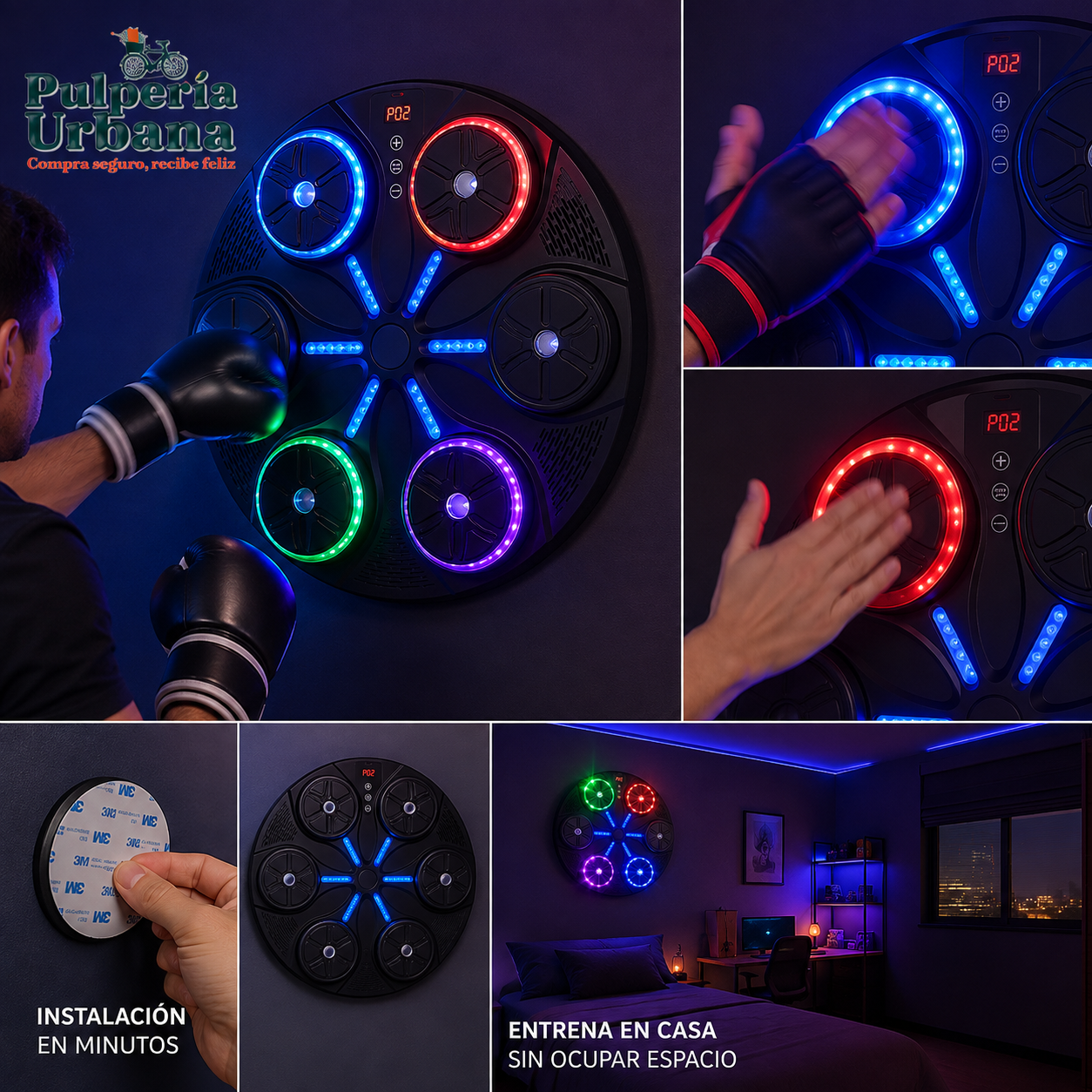 BoxFit Pro - Maquina Boxeo con Bluetooth y guantes