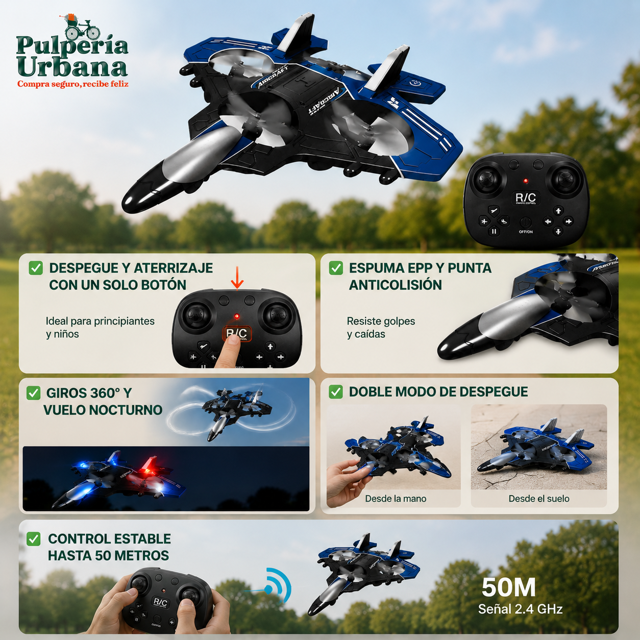 AcrobatMax - Dron Avión De Combate Con Control Remoto