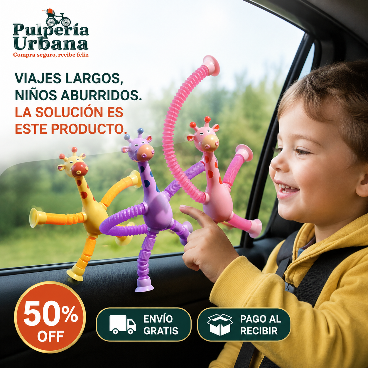 PopSensor - Set 4 Piezas Sensorial pop tube jirafa