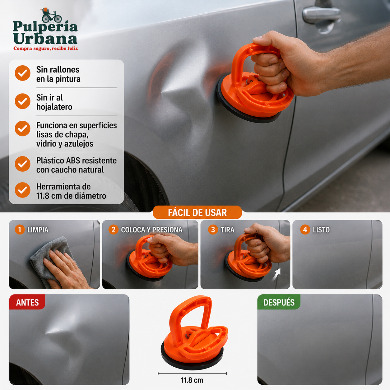Ventosa Saca Golpes Carro Abolladuras