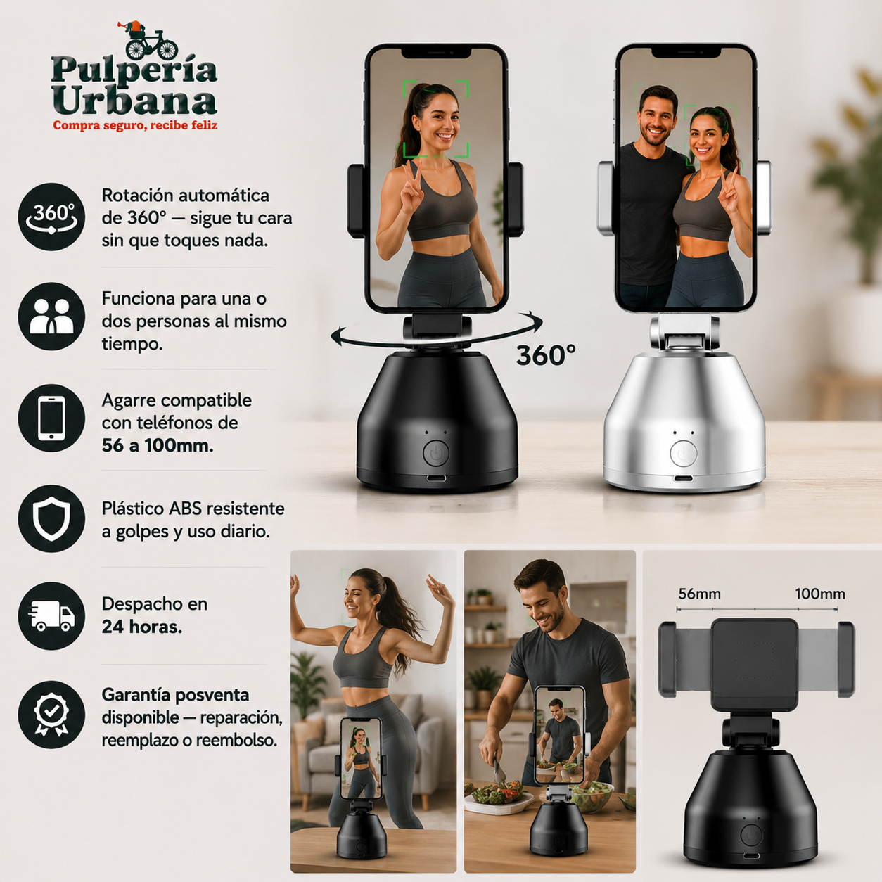 FollowMax - Soporte Con Rotacion Inteligente 360