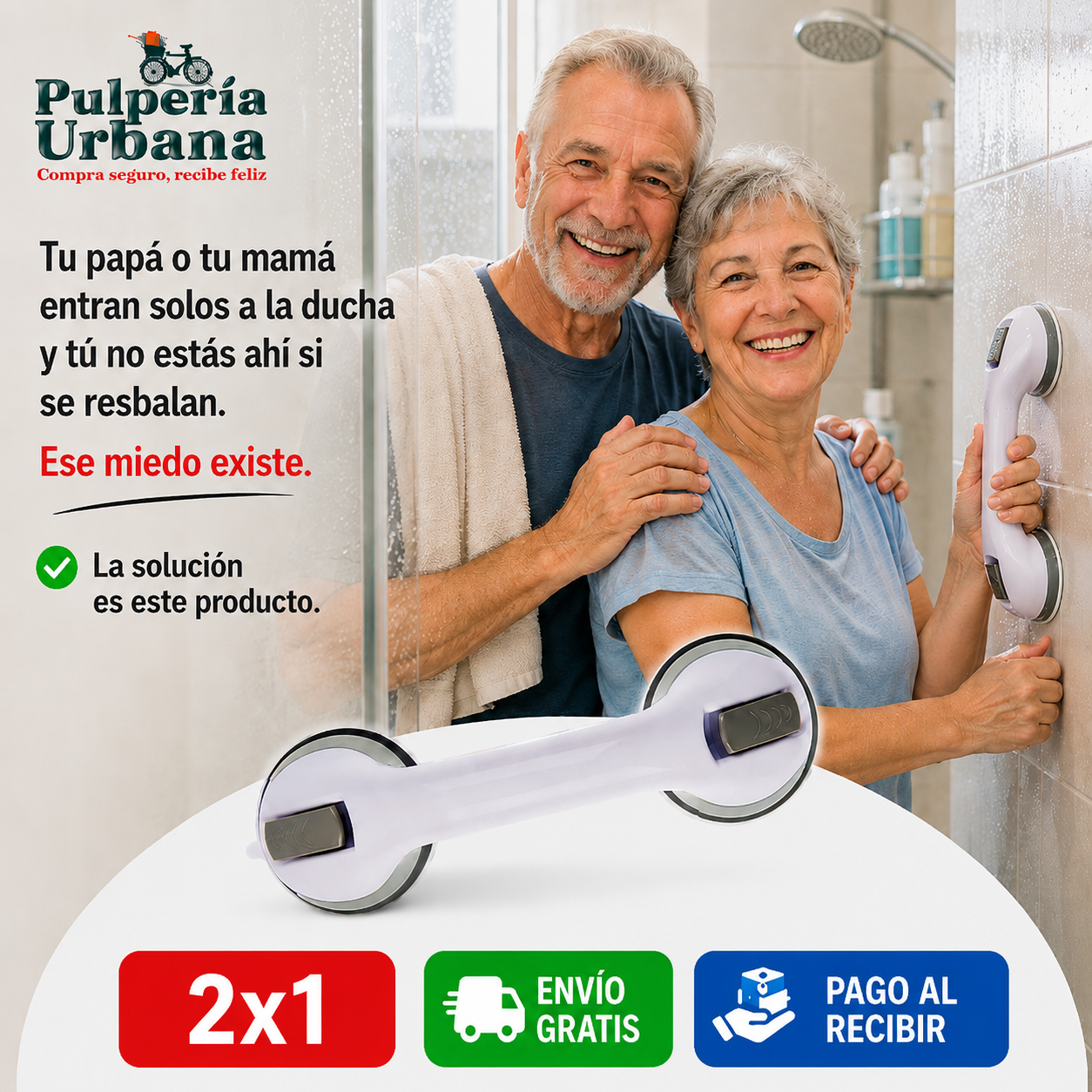 AgarroPro - Manilla Adherente Soporte Seguridad Baño