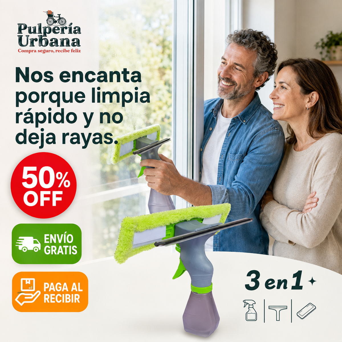 MicroClean — LIMPIADOR DE VIDRIO 3 EN 1 WINNER