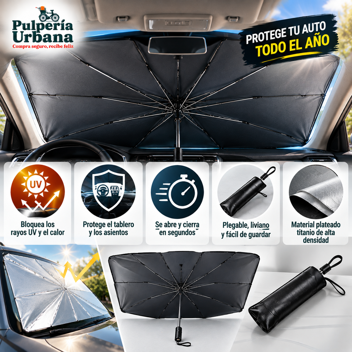 SolBloq™ - Bloquea el sol antes que caliente tu auto