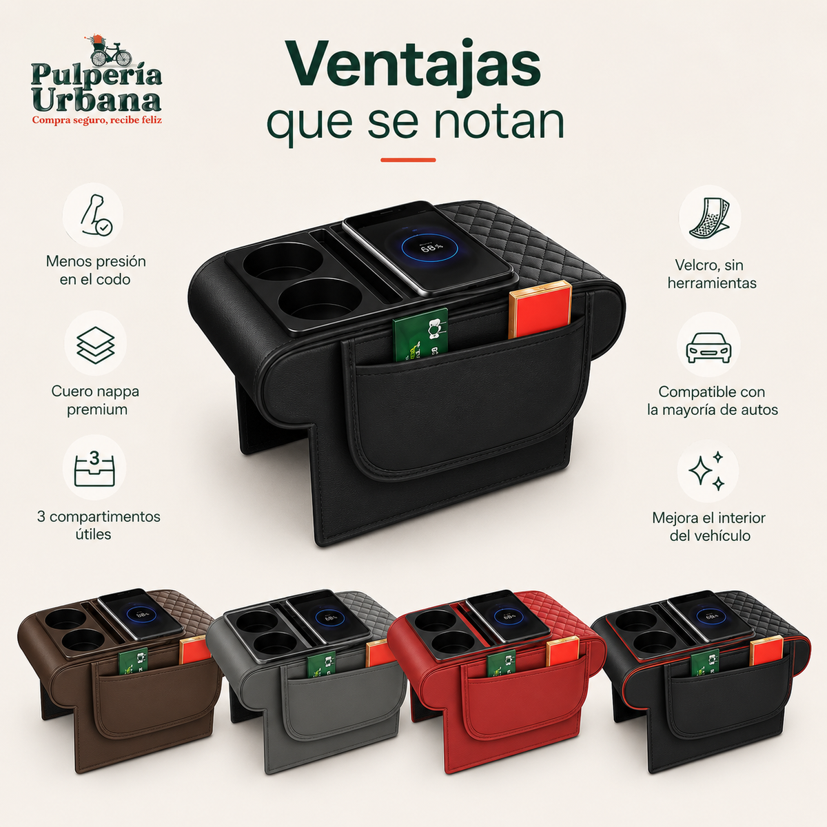LuxiAuto  —  Portavasos De Consola Automóvil