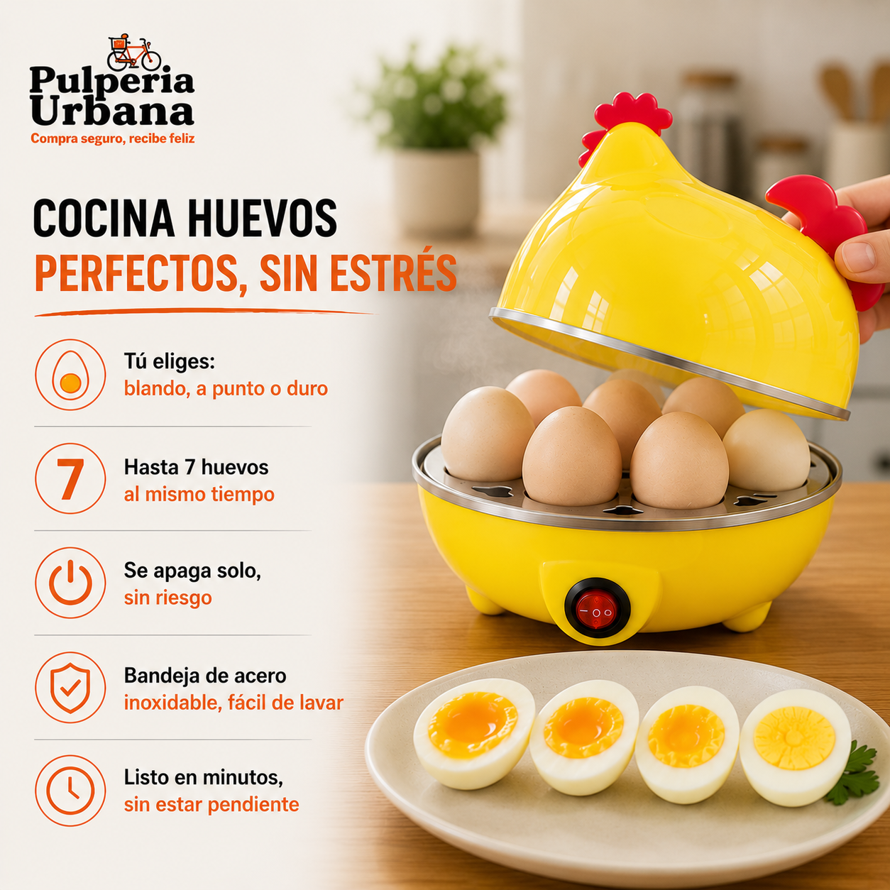 QuickHuevo - Hervidor de huevos eléctrico