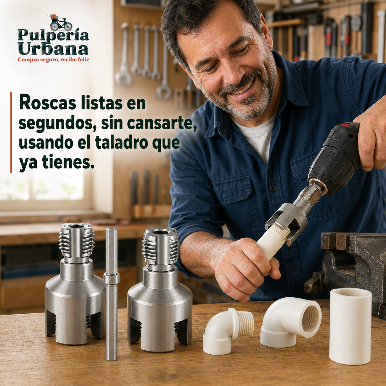 Roscador Tubo Pvc Ppr 12 Y 34 Taladro