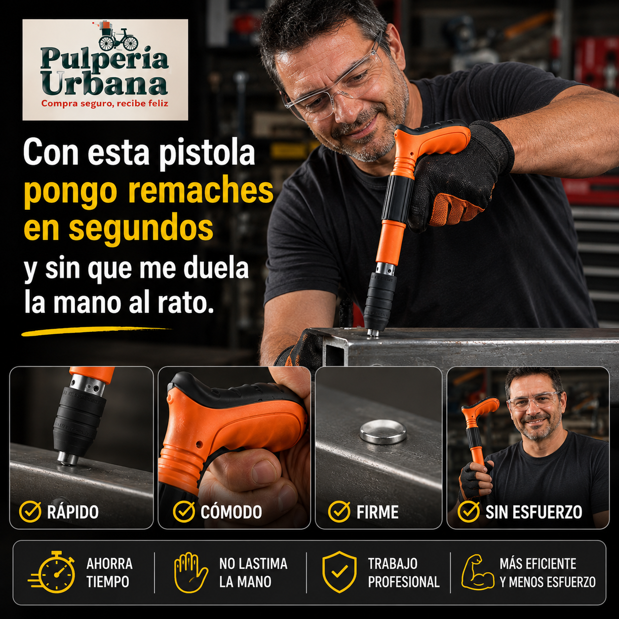 ImpactMax - PISTOLA REMACHADORA CON 50 CLAVOS