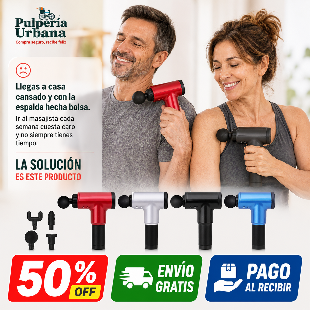 Pistola Masajeadora Recargable