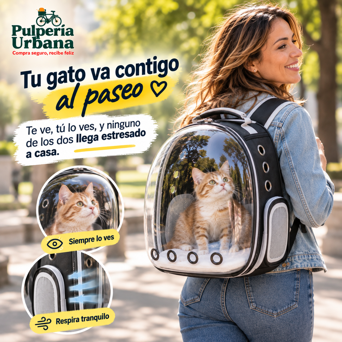Miradita™ - Mochila transparente para pasear sin perderla de vista