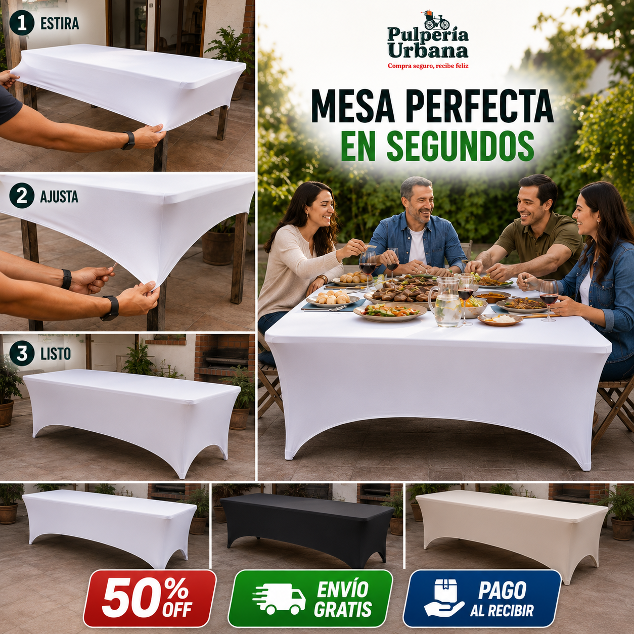 ElastiTela Pro - Funda De mesa Tela Spandex Mesa 70x180