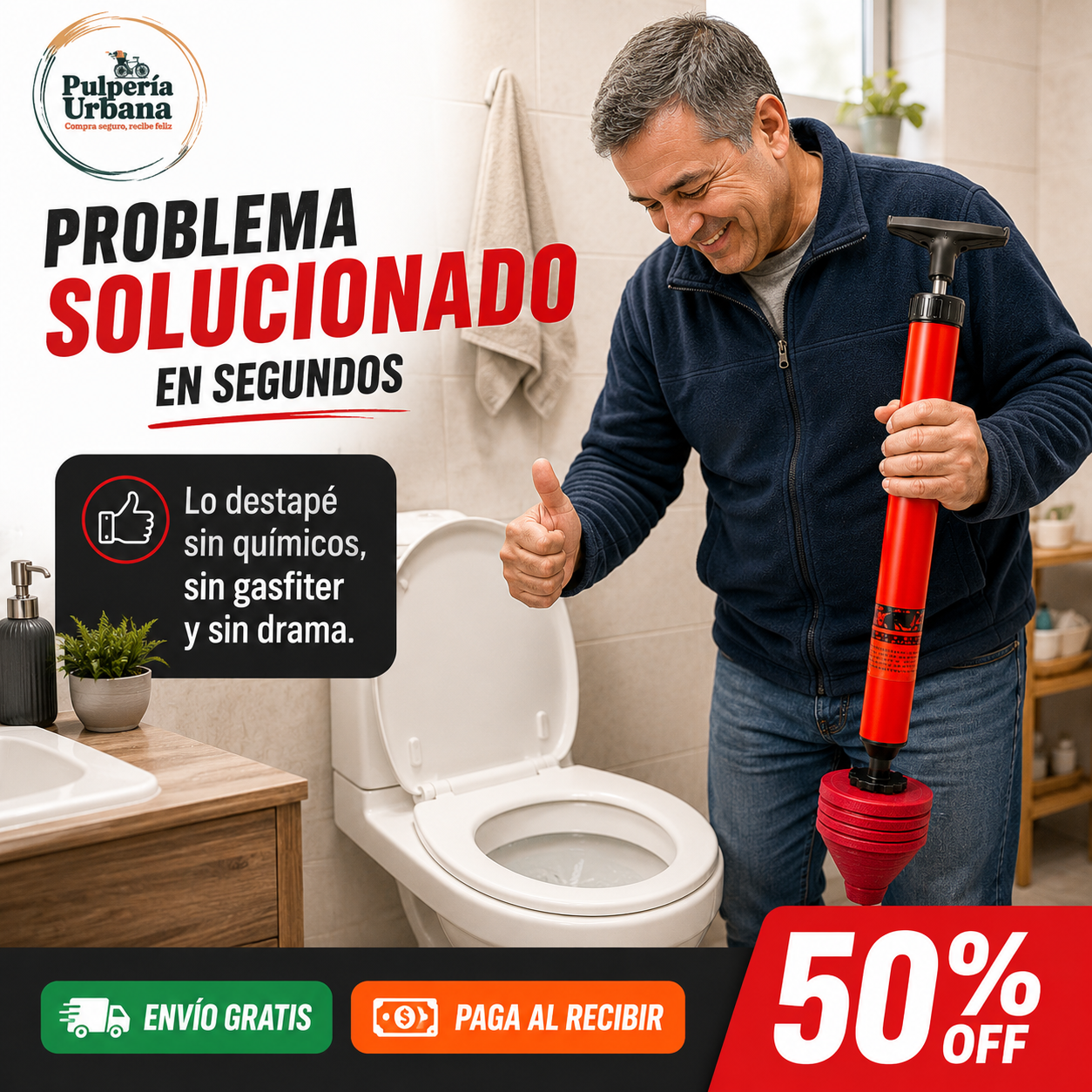 Sopapo Destapador Pro — alta presión 120 PSI